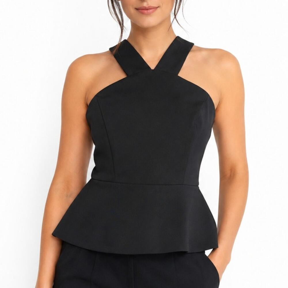 BCBG Max Azria Peplum Halter Top Size Small